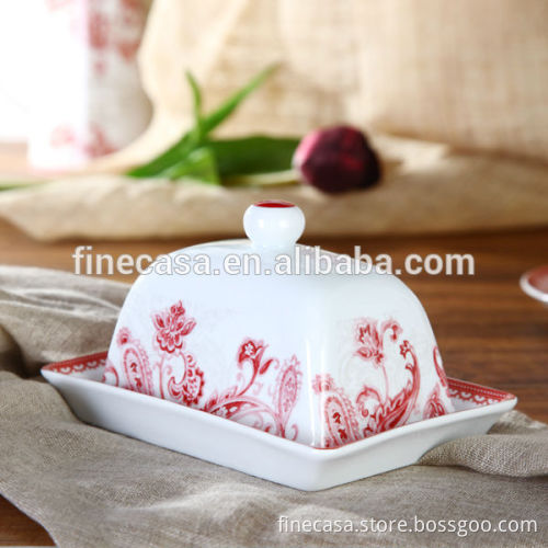 Elegant Fine Porcelain Butter Dish of Oriental Manor